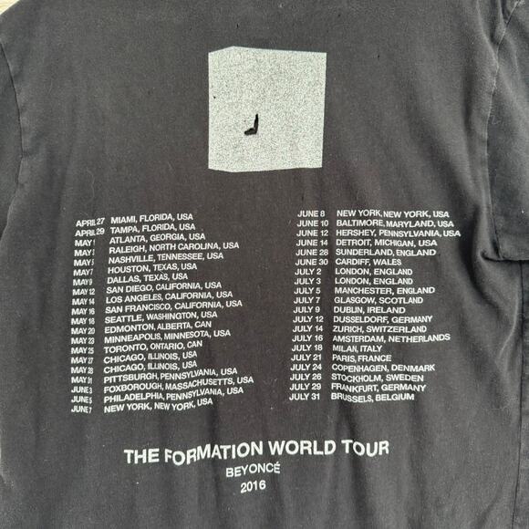 Beyonce The Formation World Tour 2016 Concert T-Shirt Adult Medium Black - Picture 4 of 8